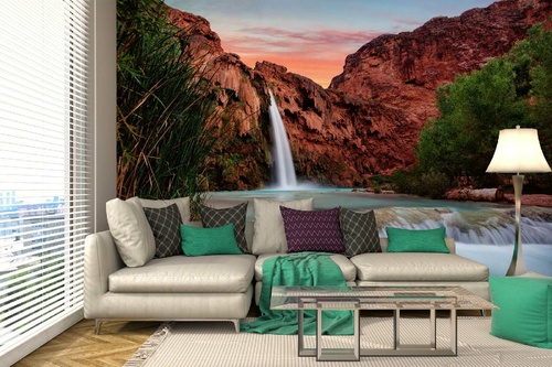 Vlies Fototapete - Schöne Wasserfälle 375 x 250 cm